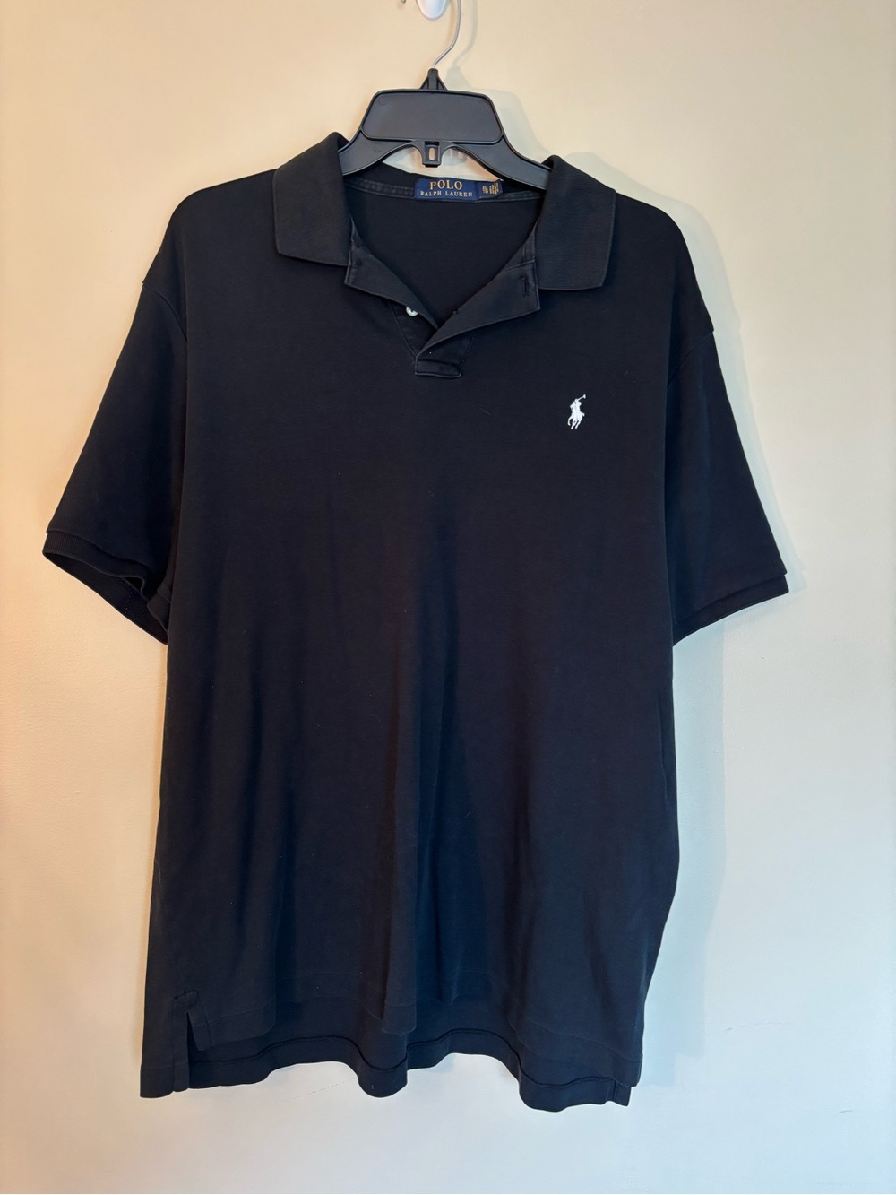 Ralph Lauren Black Men’s Short-Sleeve Polo with White Pony